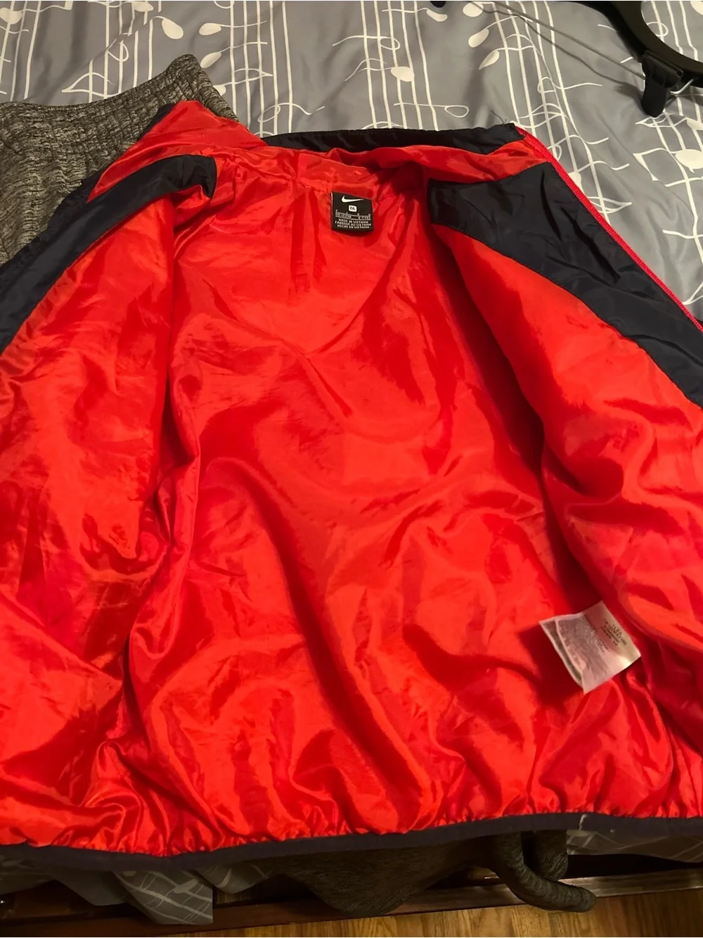 Nike Kids Navy Puffer Jacket with Red Accents